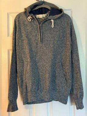 Label of Graded Goods Men's Half-Zip Hooded Sweater Pullover